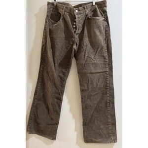 7 For All Mankind Men’s Corduroy Pants 36x30 Brown Relaxed Button Fly Y2K